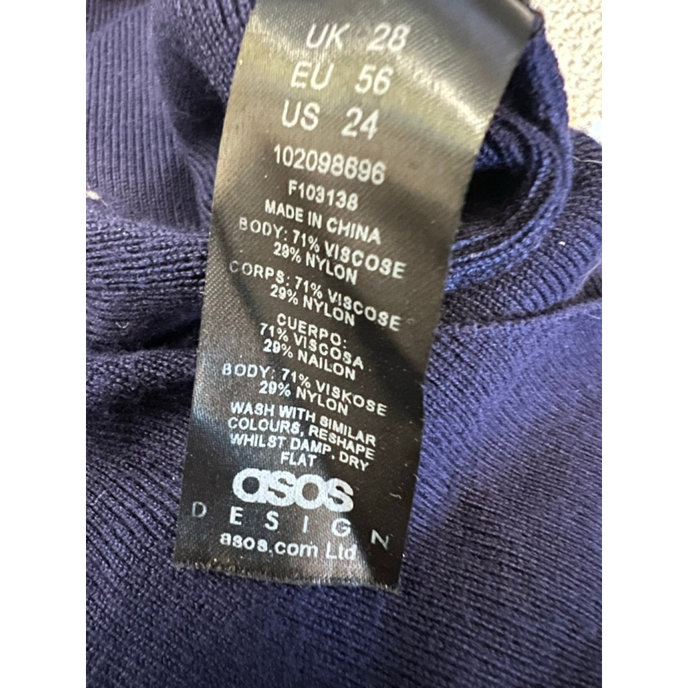 ASOS Design Curve Navy Open Back Mock Neck Bodysuit Plus Size 24 - Picture 10 of 10